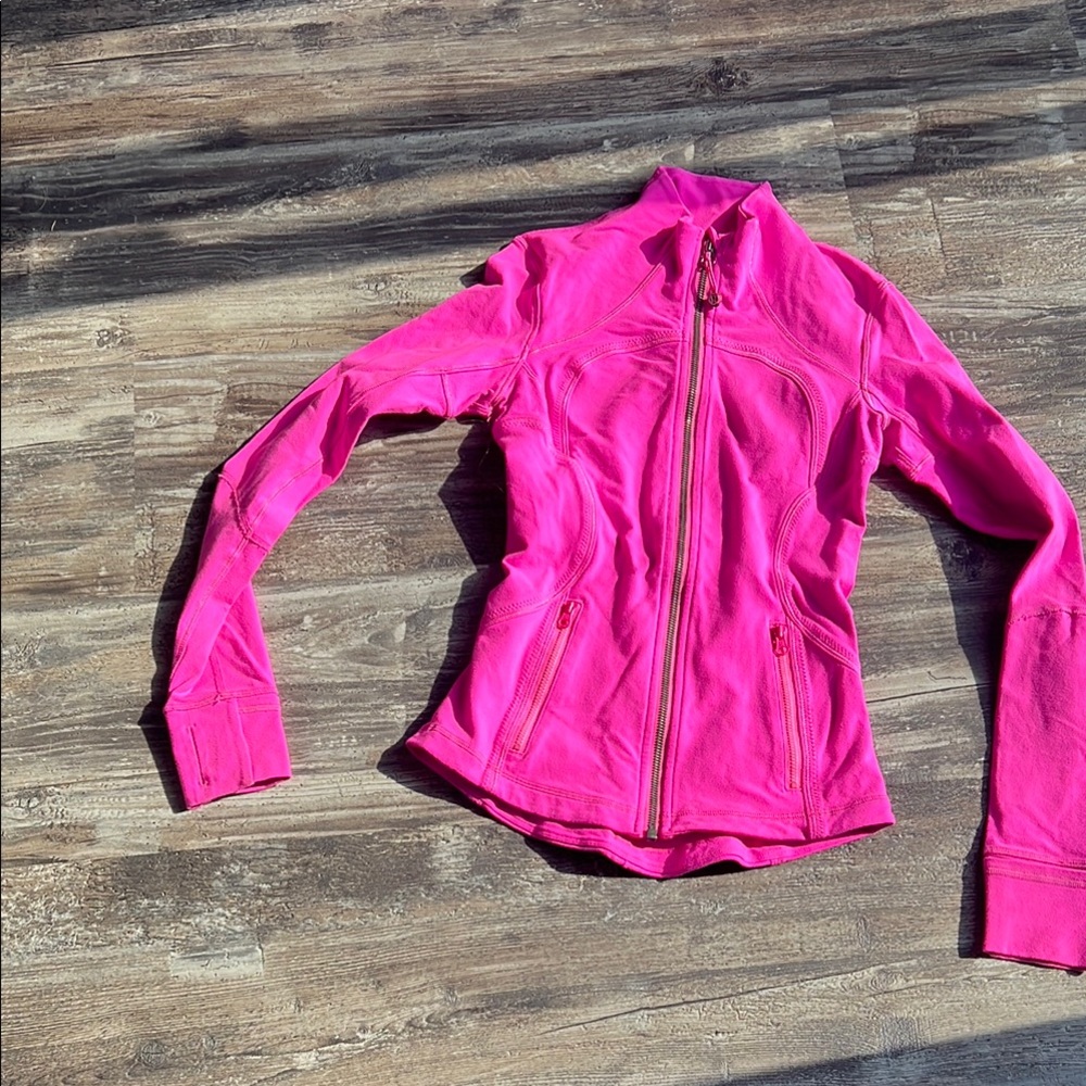 Lululemon Athletica Pink Utility Jacket Asymmetrical Zipper